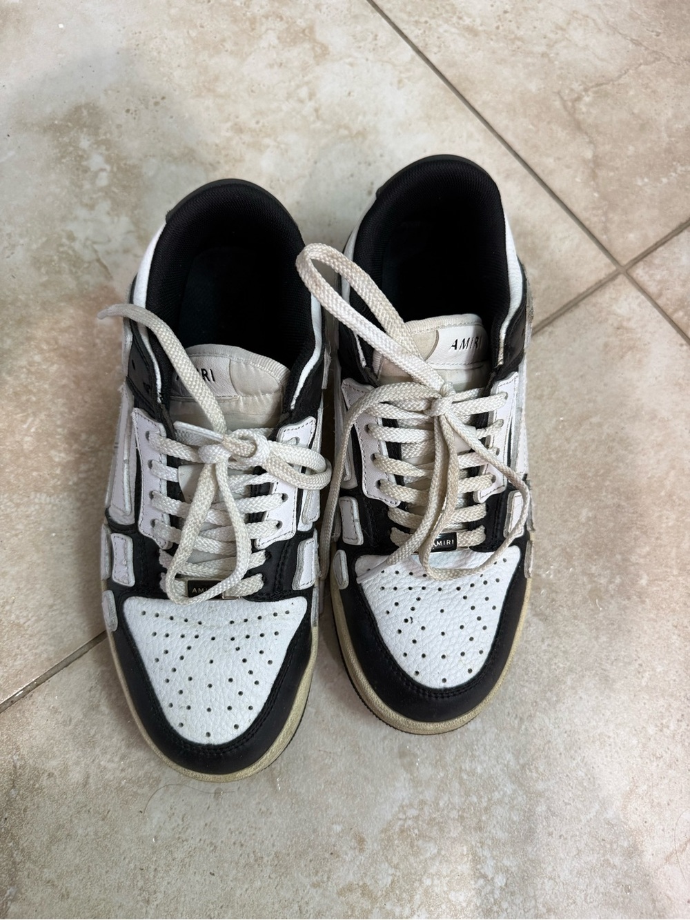 AMIRI Two-Tone Black and White Low-Top Sneakers